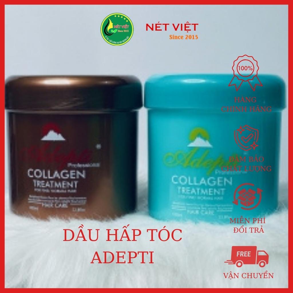 Ủ tóc collagen, siêu mềm mượt tóc, kem ủ tóc adepti - chính hãng từ tóc nét việt