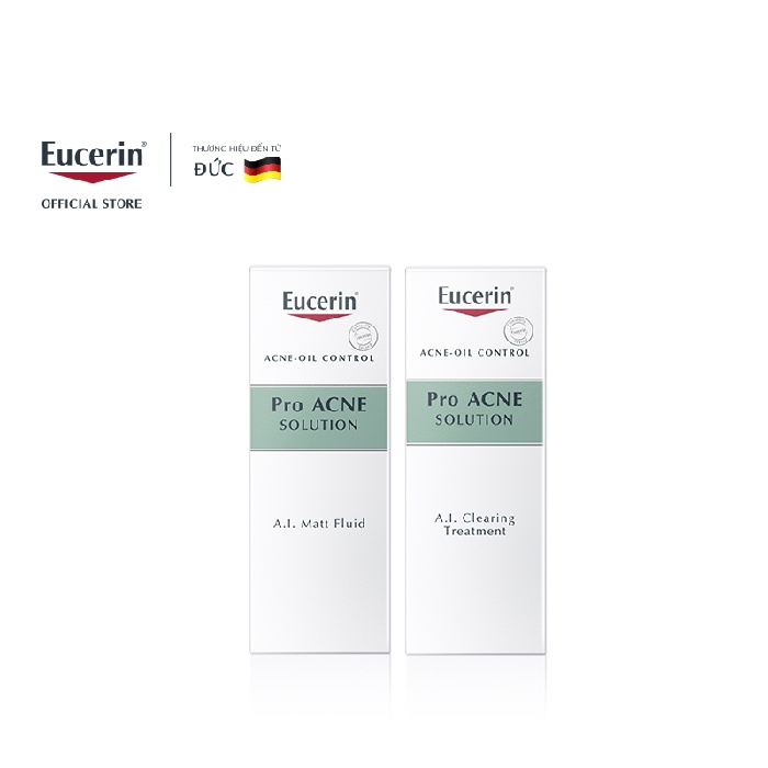 [Hàng tặng không bán] Bộ dưỡng ẩm và giảm mụn Eucerin Pro Acne (5mlx2)