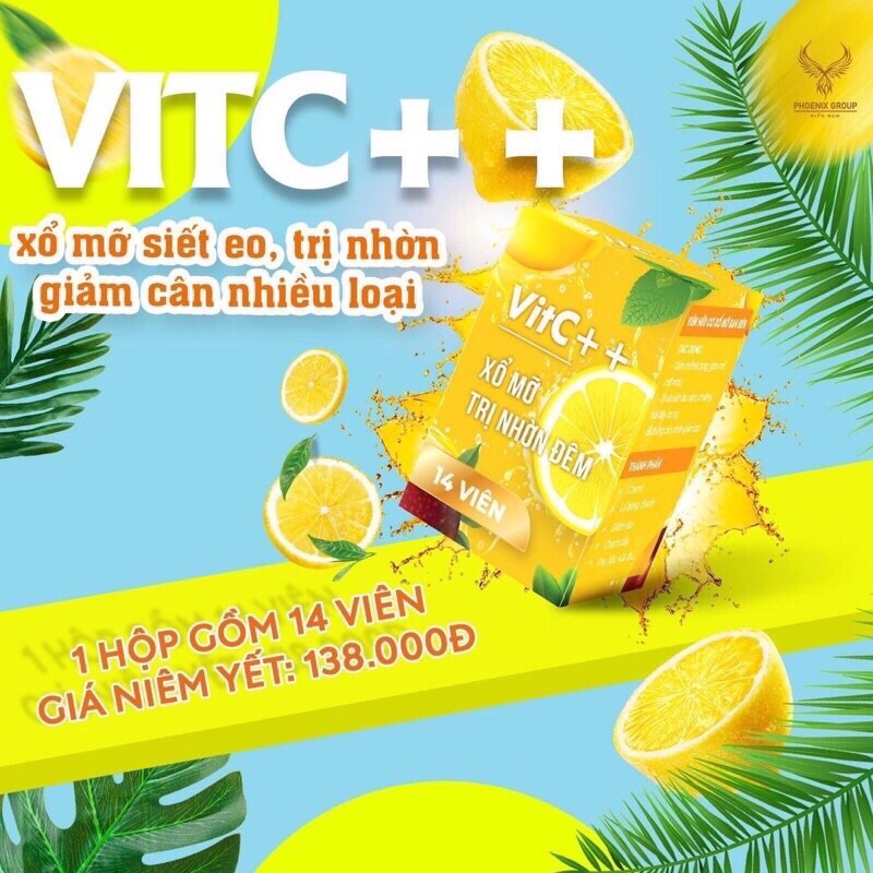 Detox Xổ Mỡ VitC- Xổ mỡ đêm hiệu quả (Hộp 14 viên chính hãng)