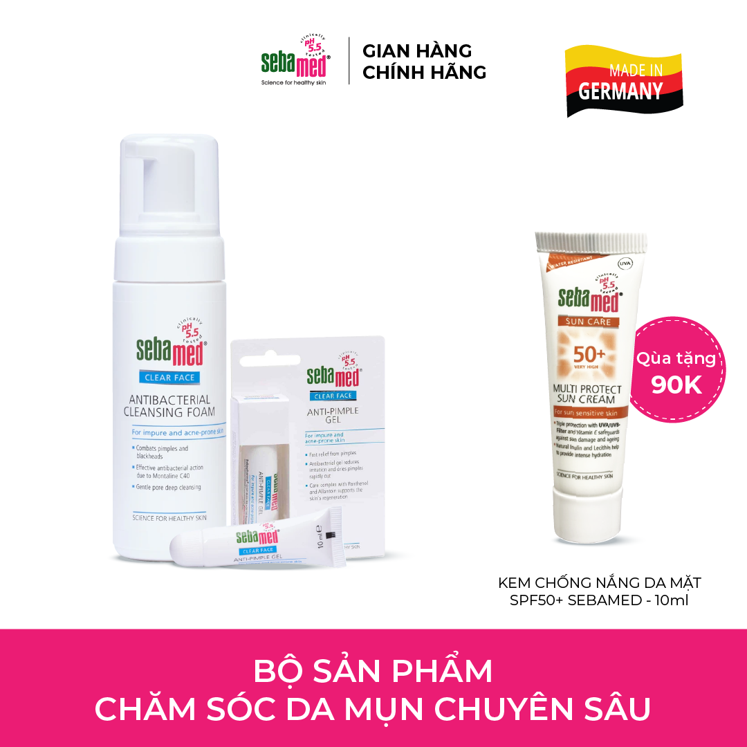 Bộ sản phẩm chăm sóc da mụn chuyên sâu Sebamed
