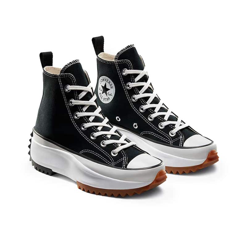 Converse Run Star Hike Canvas Platform Unisex Sneakers - Black/White/Gum