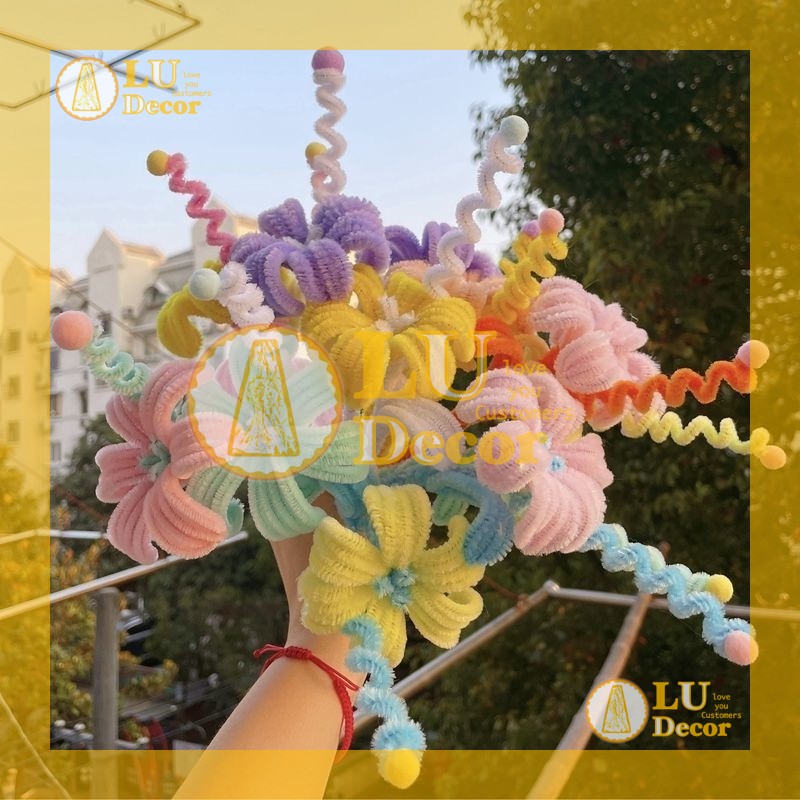 Bó kẽm nhung làm đồ handmade đồ chơi cho bé | LU Decor