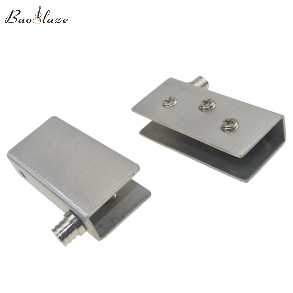 Baoblaze SET 2 Pieces Glass Bracket Glass Pivot Clamp Holder Door Cupboard Cabinet Glass Fixer Hinges, fit for 8-12mm Glass