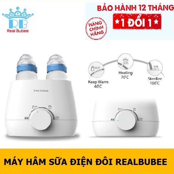 [Tặng Bộ Dụng Cụ Vệ Sinh] Máy Hâm Sữa Tiệt Trùng Đa Chức Năng Real Bubee