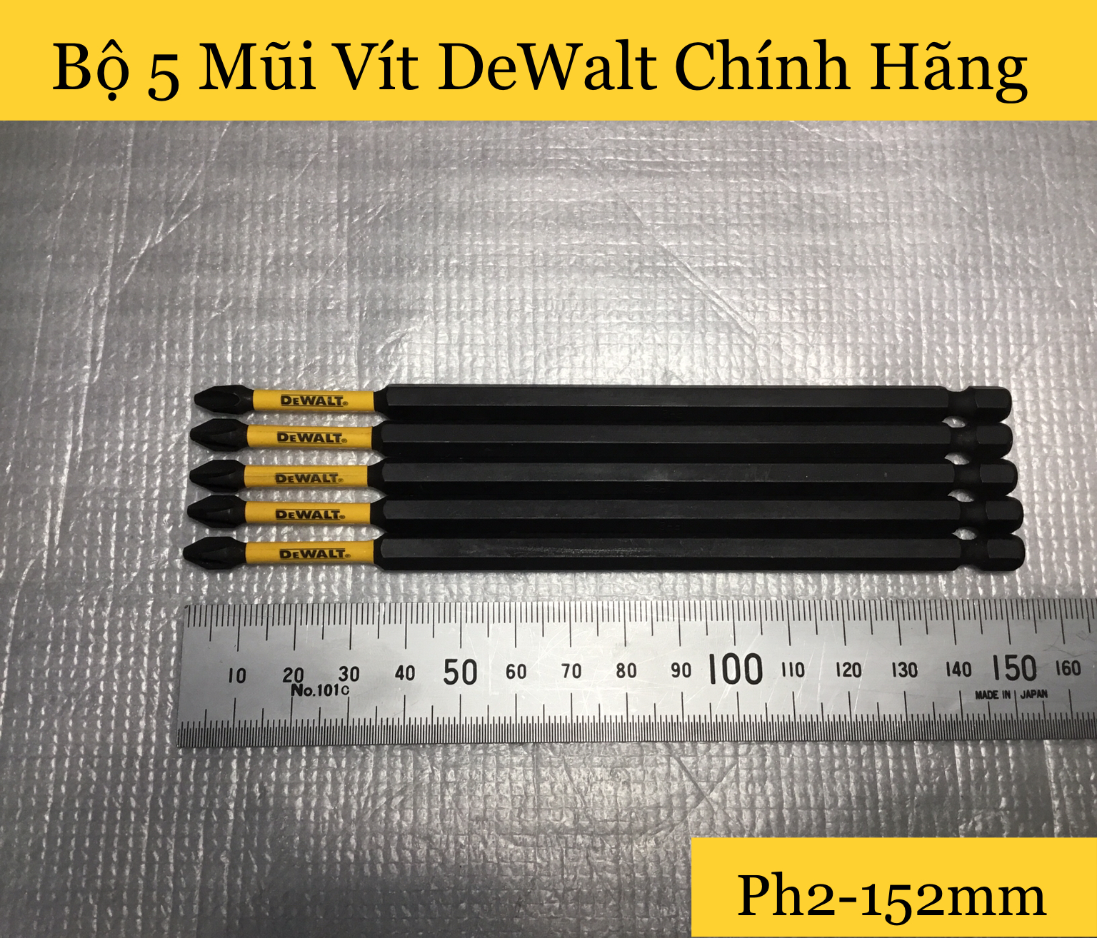 Bộ 5 mũi vít dewalt chính hãng ph2-152mm có từ