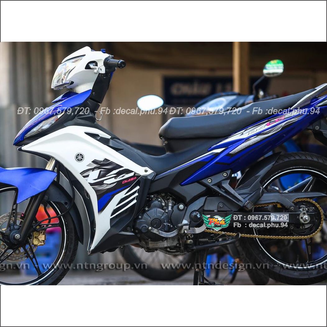 Tem rời Exciter 135 LC trắng xanh đen 2021 (K)