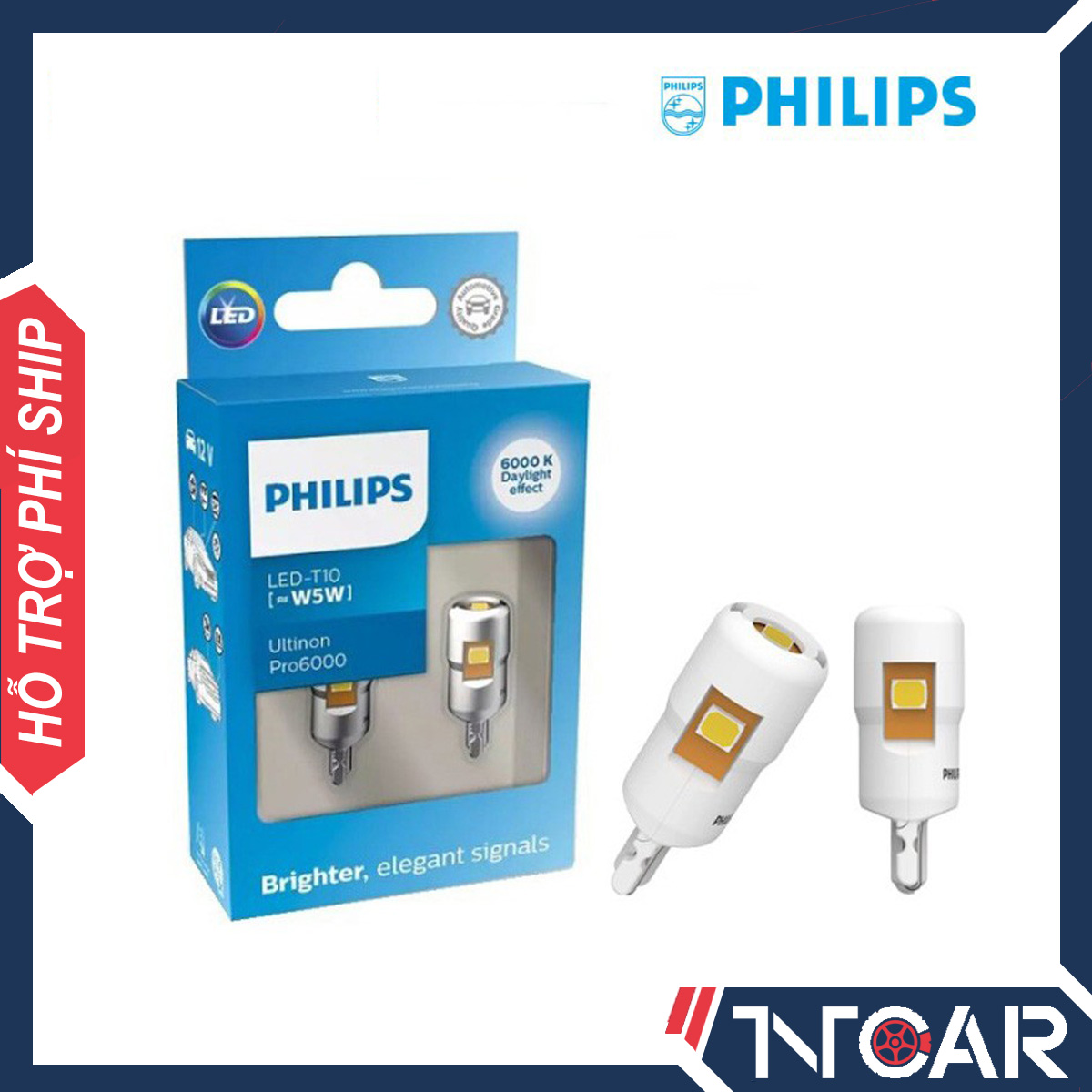 Đèn Led T10 Philips Ultinon Pro6000 / Pro3000 [Số lượng: 1 cặp]