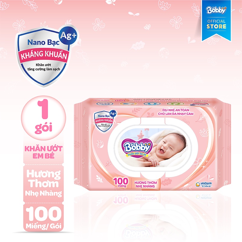 Combo 10 gói khăn ướt Bobby 100 tờ