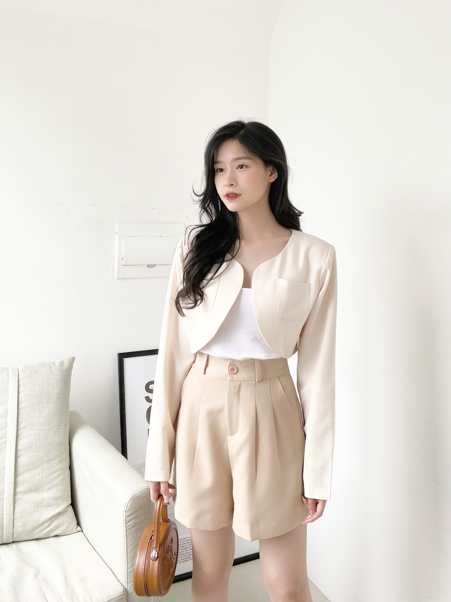 YU CHERRY | Áo Mini Tank Top Blazer YA428