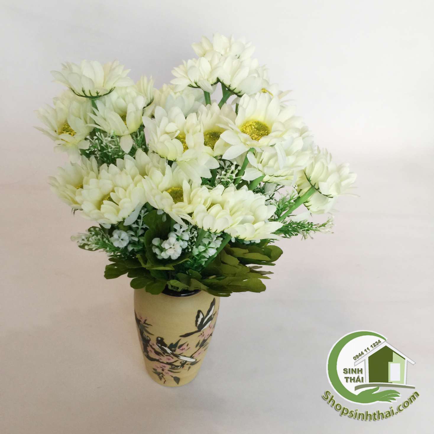 [HCM]Bụi hoa cúc thạch thảo màu trắng - bụi cao 38cm