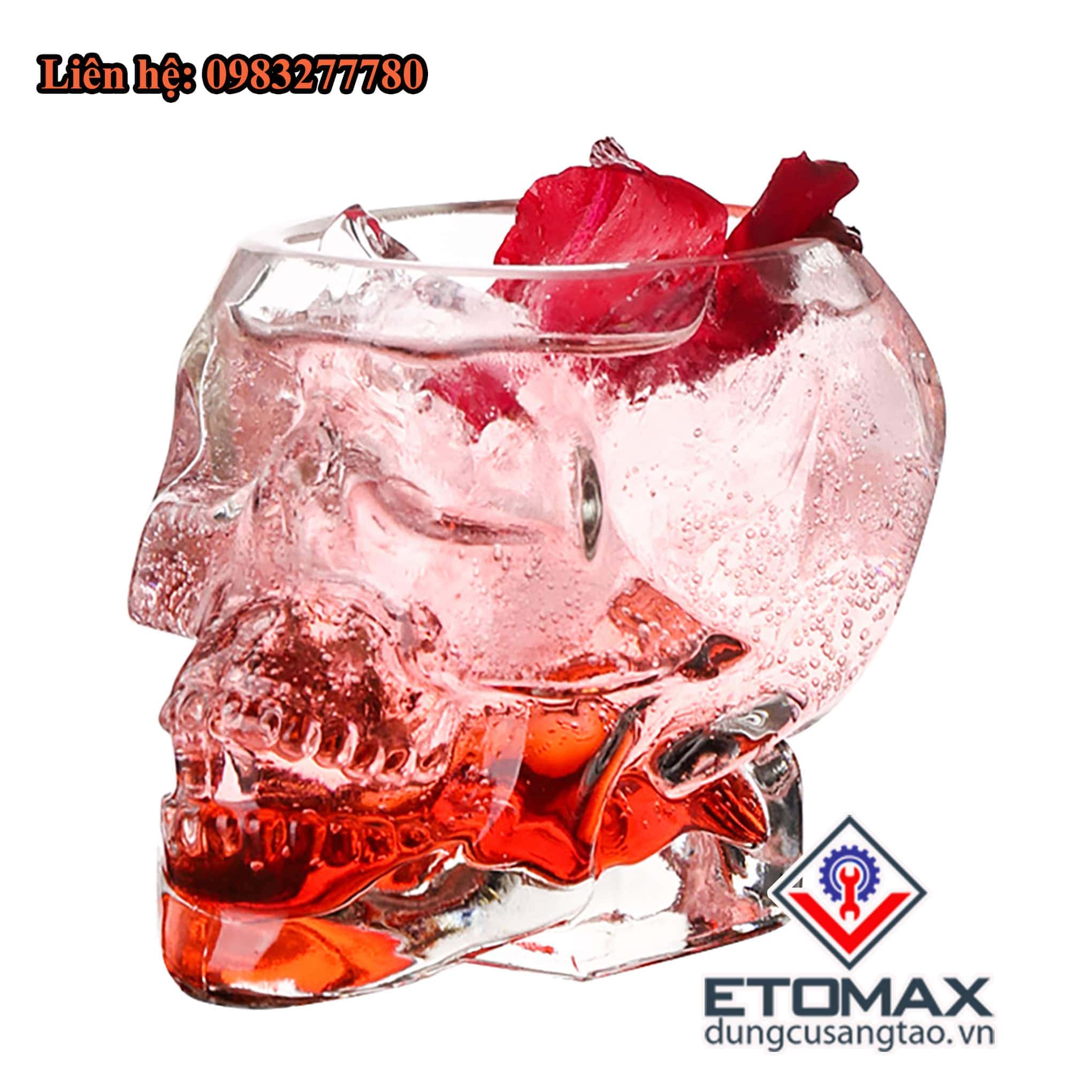 Cốc Thủy Tinh Hình Đầu Lâu 3D V2