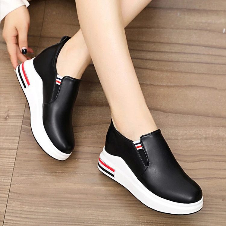 Giày lười 2 vạch kẻ đế cao 7cm l299-1068