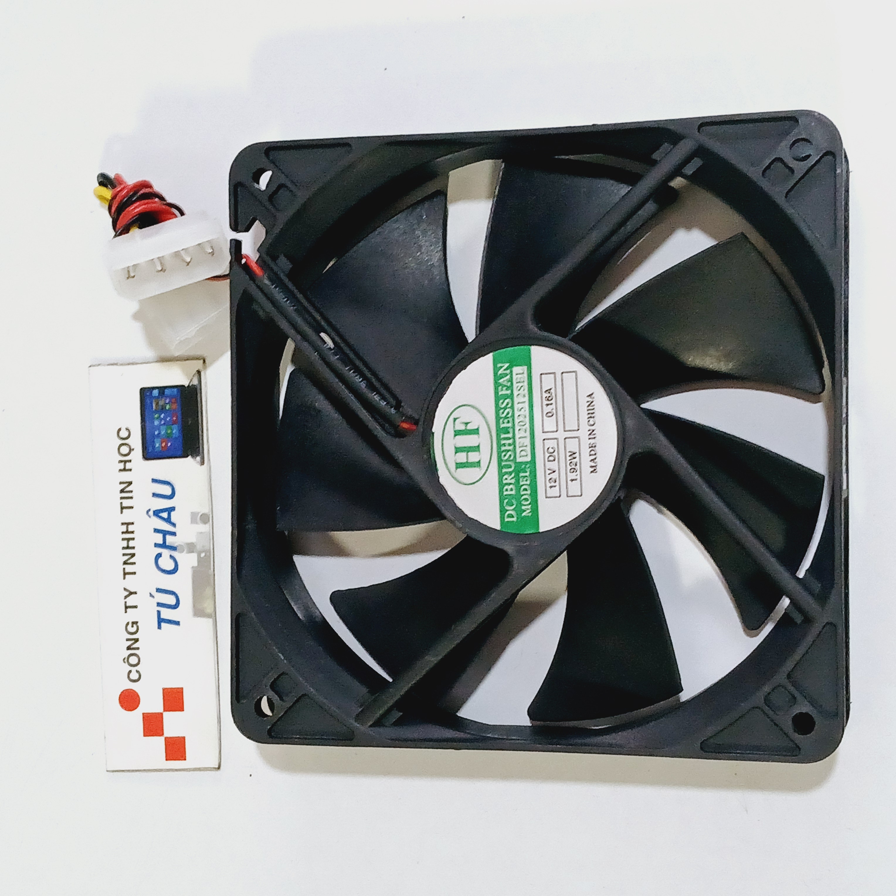 Quạt case 12Cm, dày 2.5Cm - Điện áp DC 12V (Đầu cắm ATA 4 Pin)