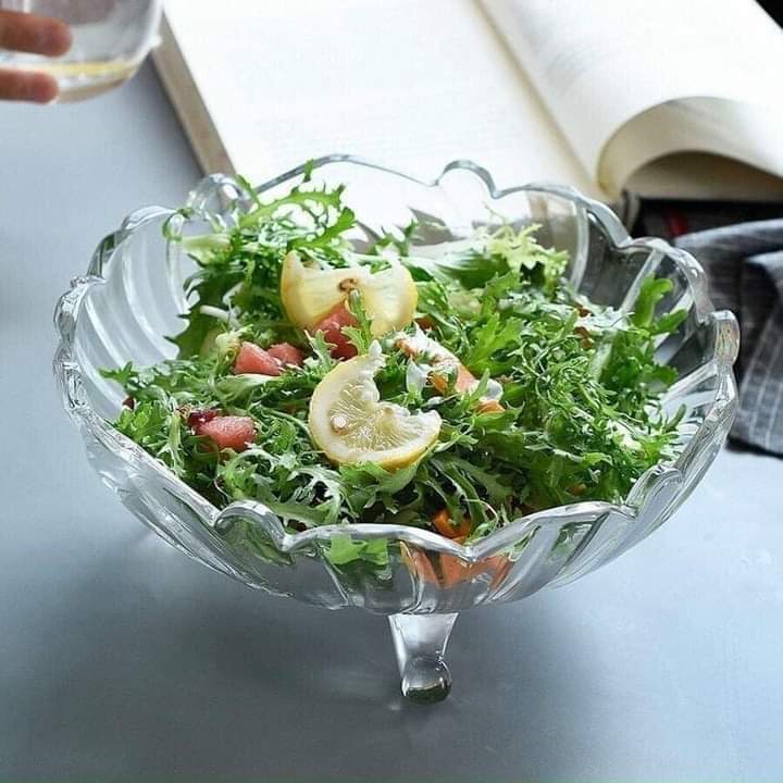 ĐĨA TRÁI CÂY THỦY TINH 3 CHÂN