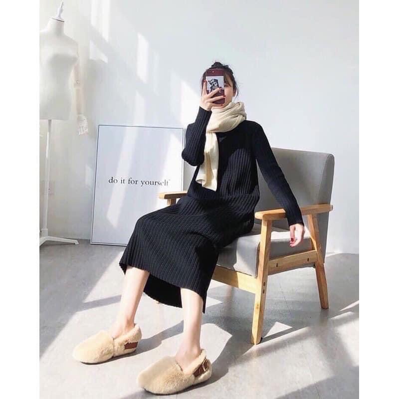 [Lấy mã giảm thêm 30%]Váy suông cổ lọ dáng dài❤️