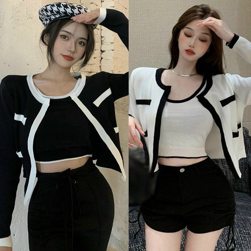 Set 2 món áo croptop đắp chéo
