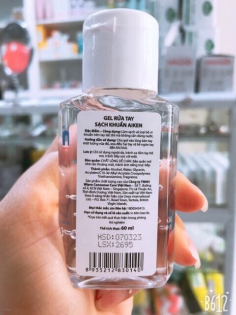 [HCM]Gel rửa tay khô Aiken 60ml