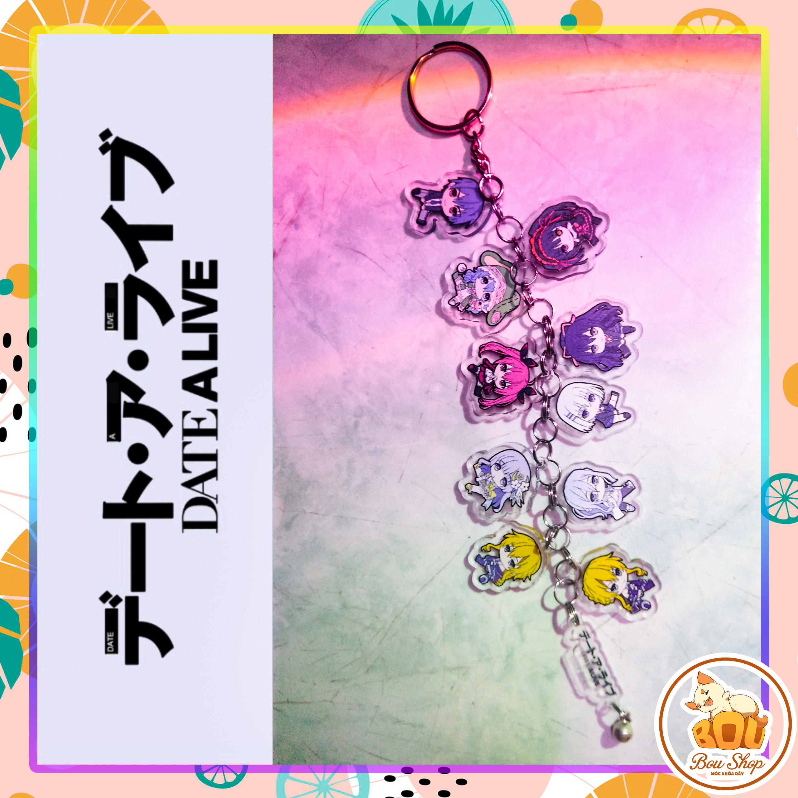 [HCM]Móc khóa dây anime Date a live Acrylic Mica