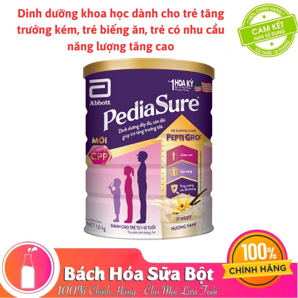 Sữa bột Pediasure 1.6kg (Dành cho trẻ từ 1 - 10 tuổi)