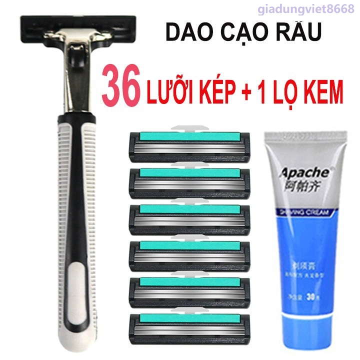 Dao cạo râu 36 lưỡi cao cấp tặng kèm kem cạo râu cho nam giới