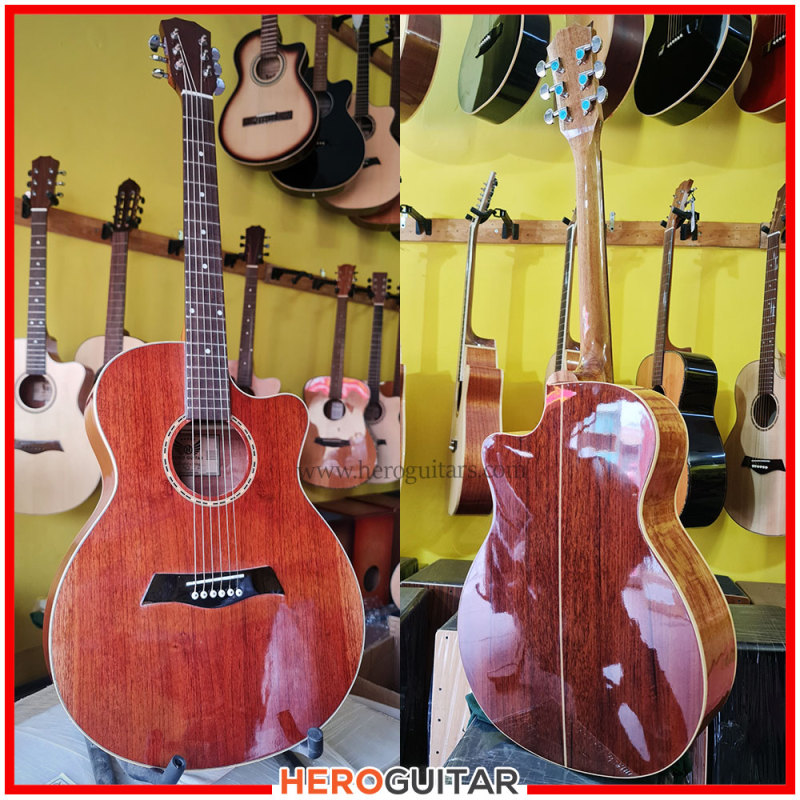 Guitar Acoustic gỗ nguyên tấm - Guitar Hero Standard 2 Full hồng đào [A.S2-F] - Tặng kèm phụ kiện, bảo hành 24 tháng.