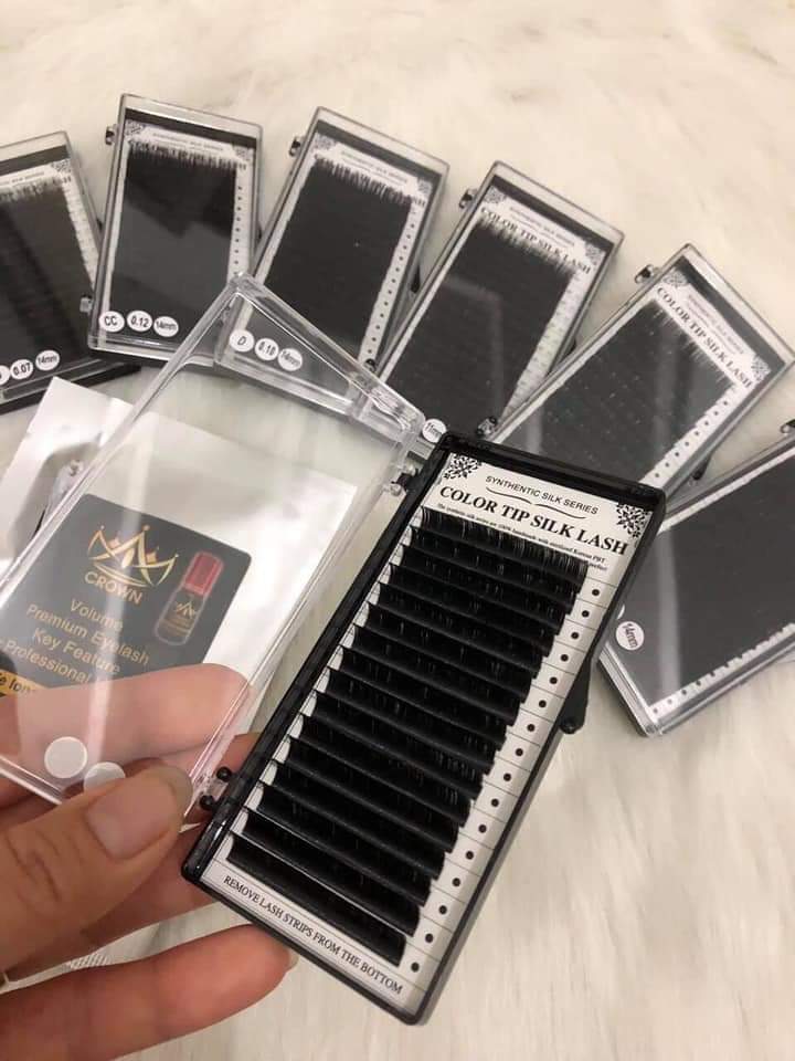 1 khay mi color tip silk lash