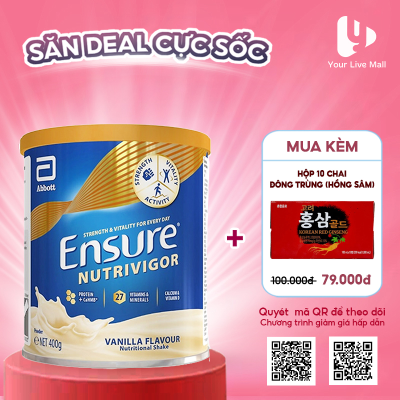 Hộp Sữa bột Ensure (Anh) 400g