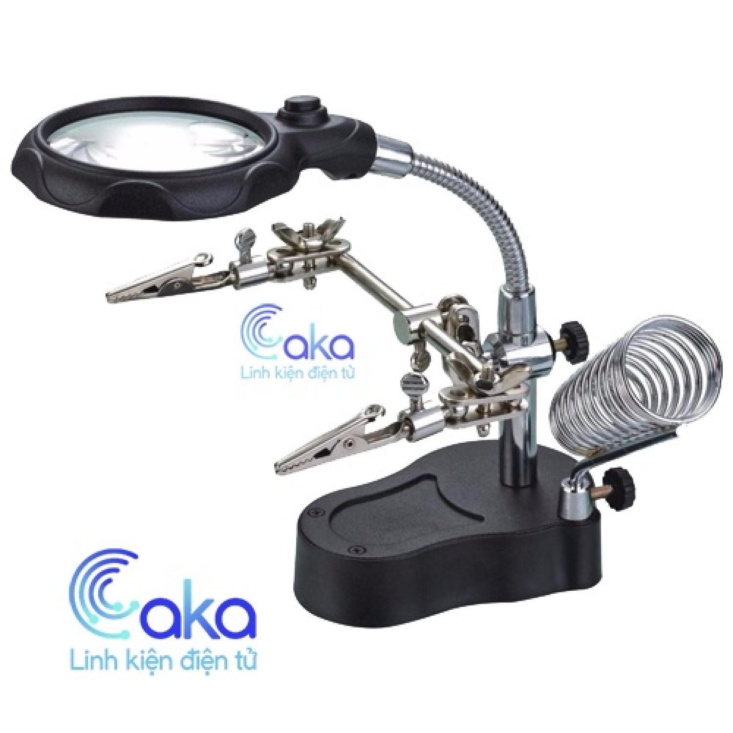 Kính lúp kẹp board hàn mạch điện tử có đèn led đa năng, Kính lúp để bàn kẹp mạch có đèn