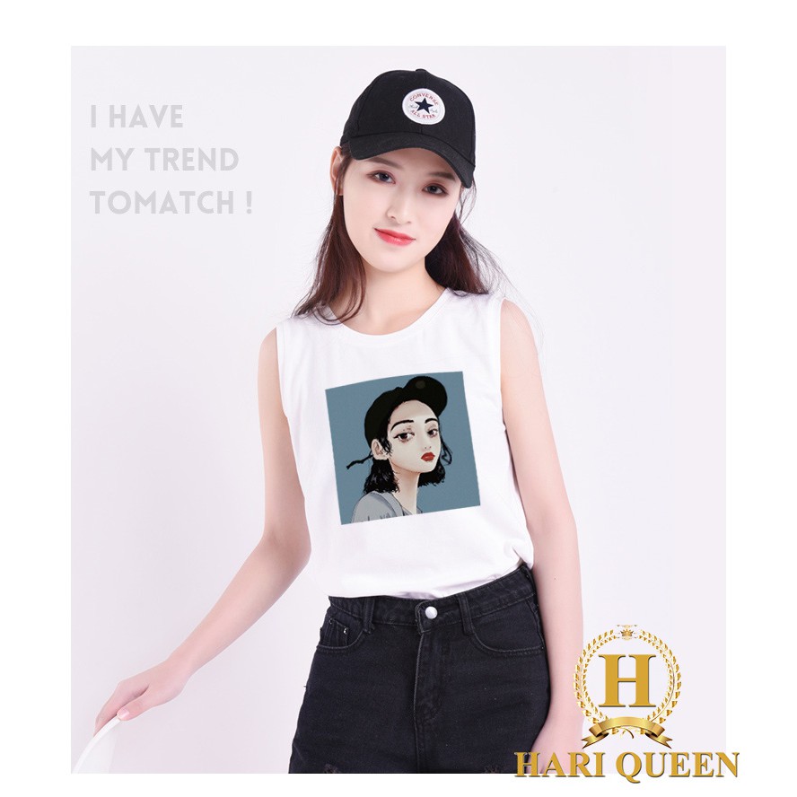 Áo ba lỗ cô gái đội mũ hari0520 1