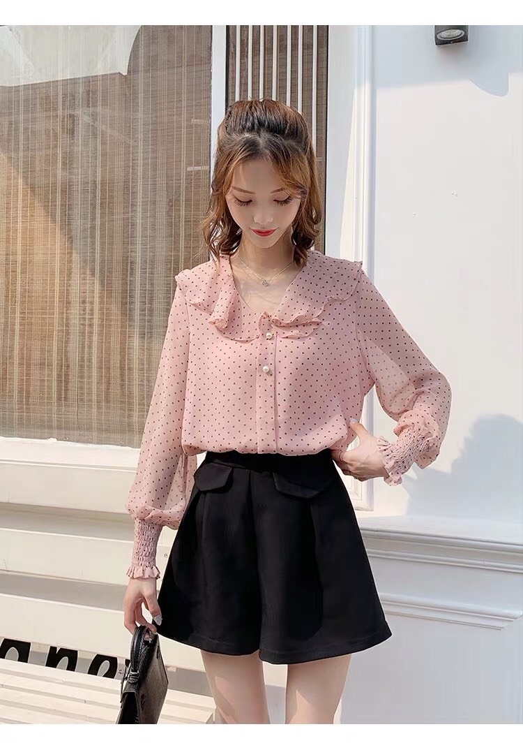 ÁO SƠ MI CHẤM BI CỔ TIM BEYEU1688 - BY6367
