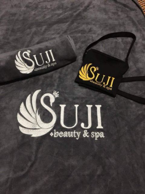 Khăn trải spa thêu logo 90x1m9,ko nhận ít (thêu 2 ngày xong)