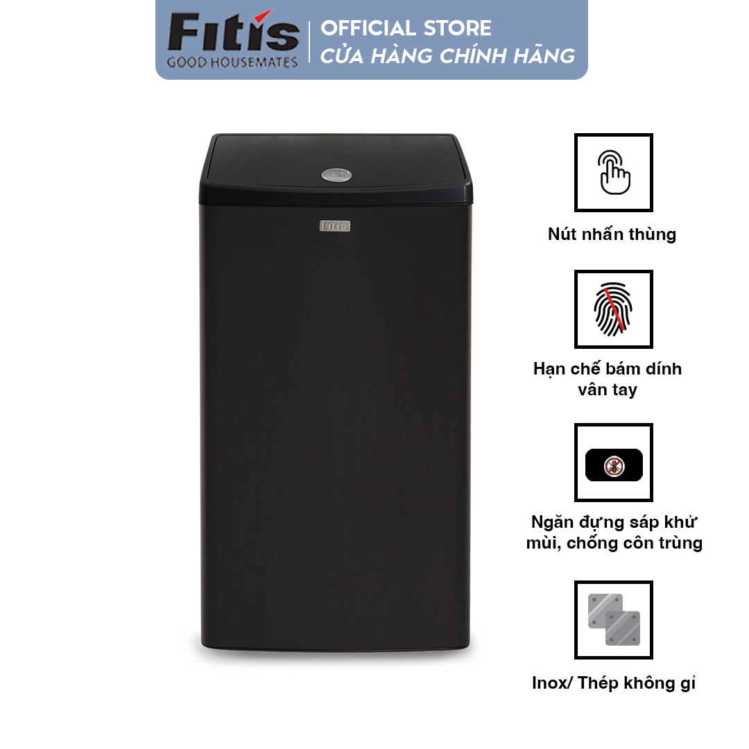 Thùng Rác Fitis Mega - Vuông Nhấn Cao (40L)