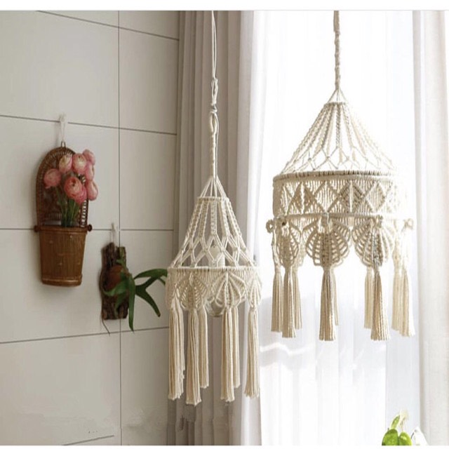 Đèn trần treo Macreme phong cách trang trí Boho.