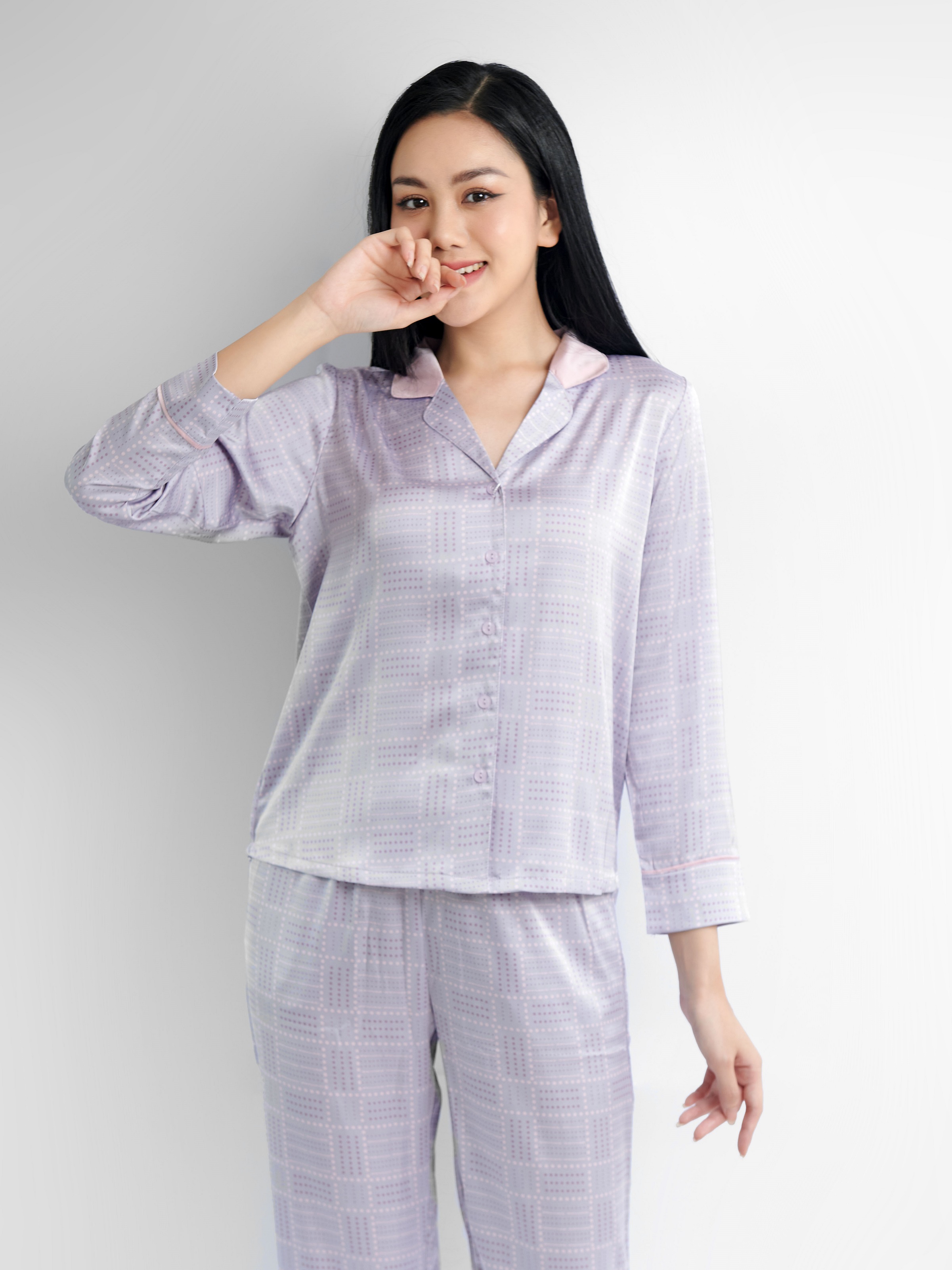 WINNY - Bộ Đồ Dài Suông Lụa Satin Nữ Mặc Nhà 2MNSA22619D