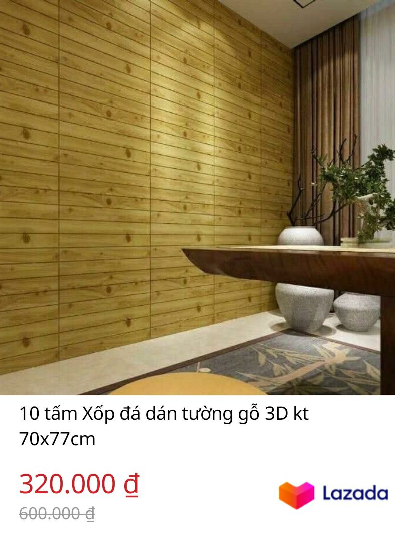 compo 10 tấm xốp dán tường giả gỗ