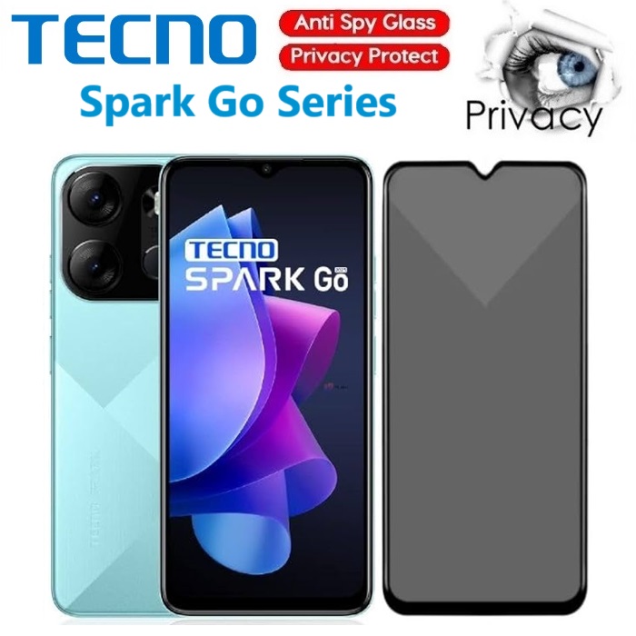 Cường lực chống nhìn trộm Tecno Spark Go 2019 / 2020 / 2021 / 2022 / 2023 / 2024 (Full màn Full keo)