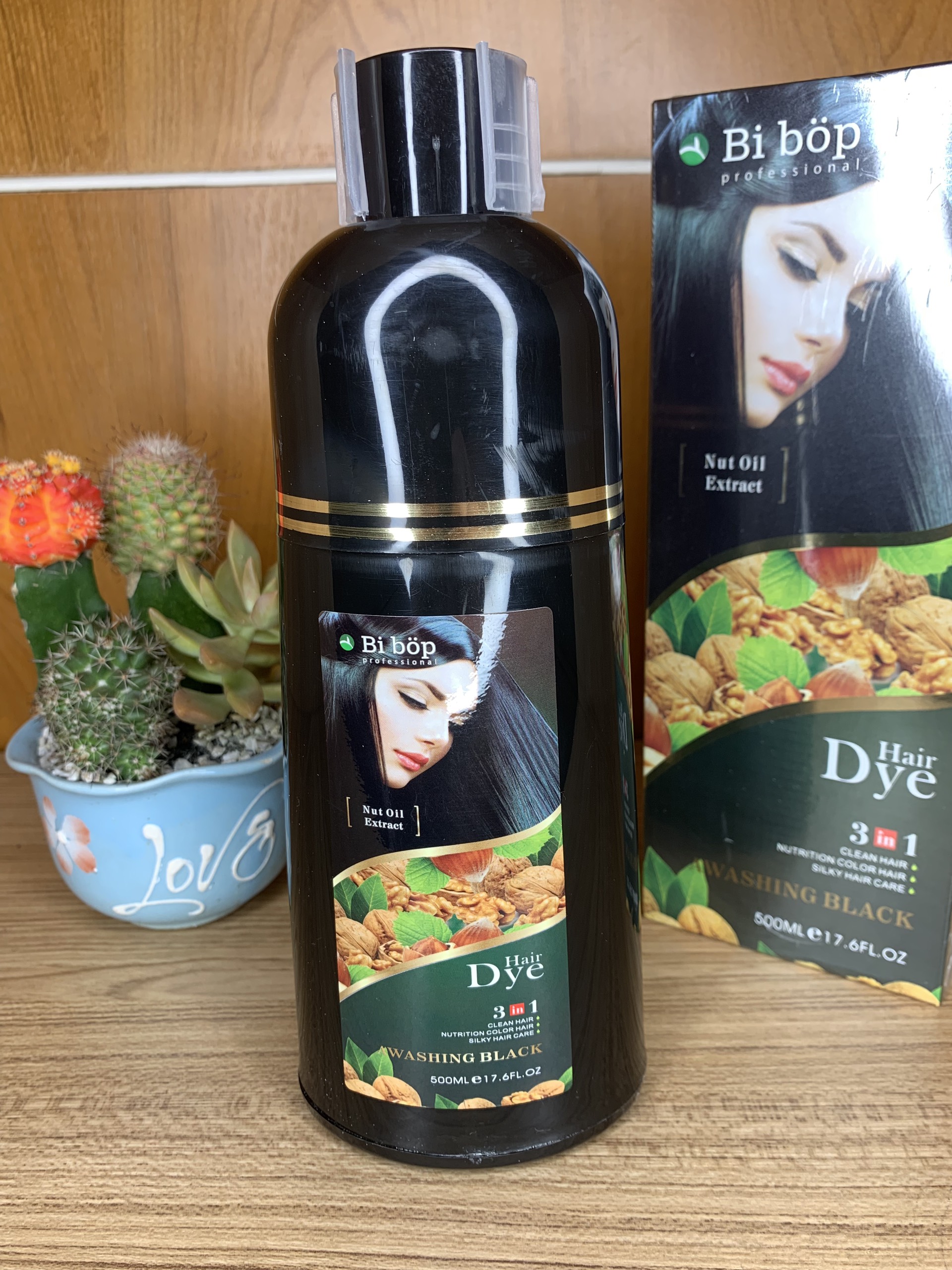 Dầu Gội Phủ Tóc Bạc Bibop 500ml ( Gội Là Đen Bibop )