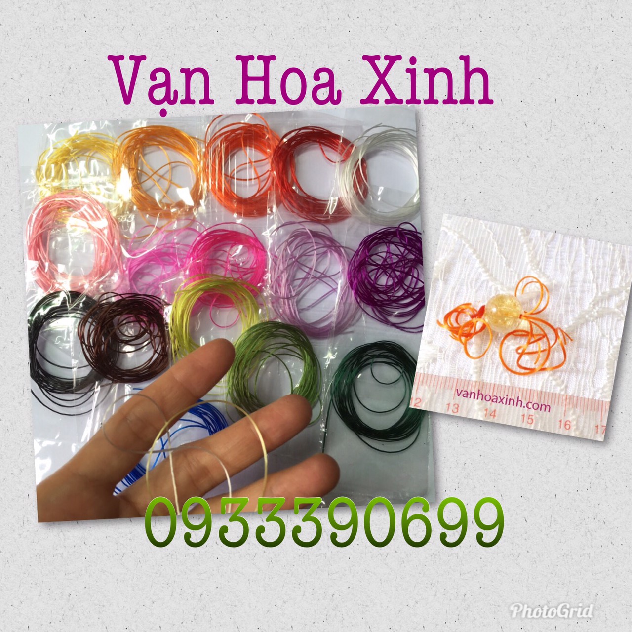 Cước tơ lụa chun co giãn xỏ hạt đá hạt gỗ phong thủy (2.2m/ đoạn)