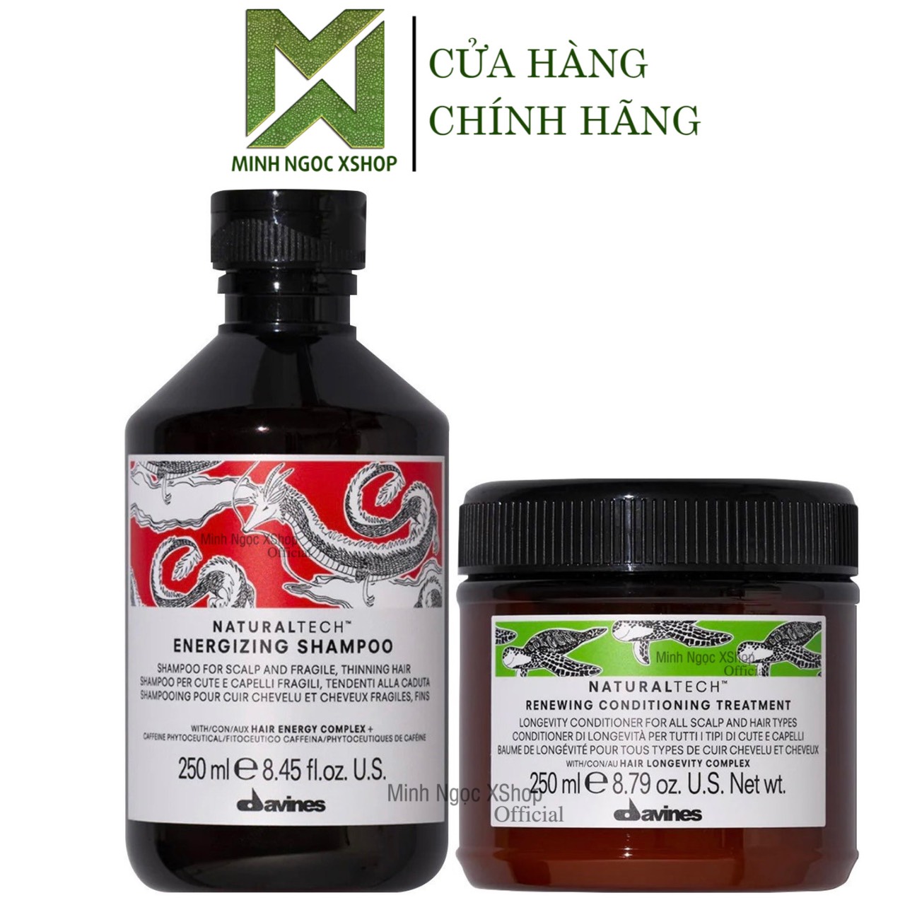 Combo dầu gội chống rụng Davines Energizing và dầu xả trường thọ Renewing 250ML - 1000ML