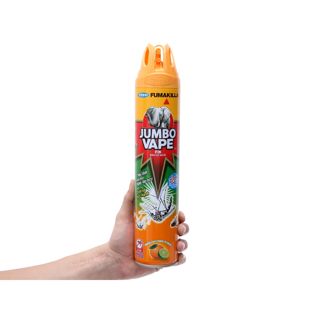 Bình xịt muỗi Jumbo FIK hương cam & chanh 600ml