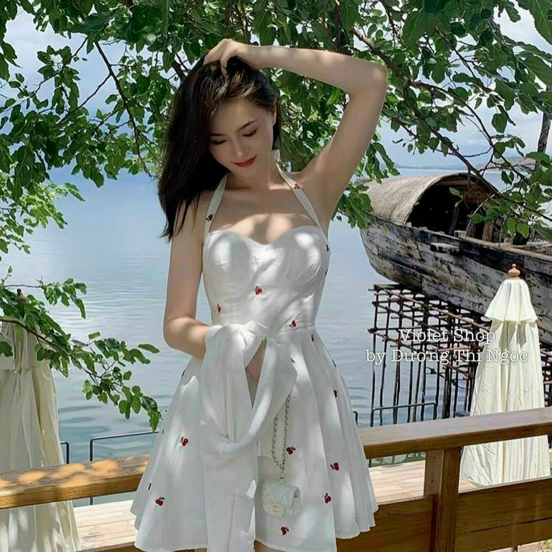 Đầm Lụa 2 Dayy Cherry Nữ Phối Khoác Gân Cực Xịn