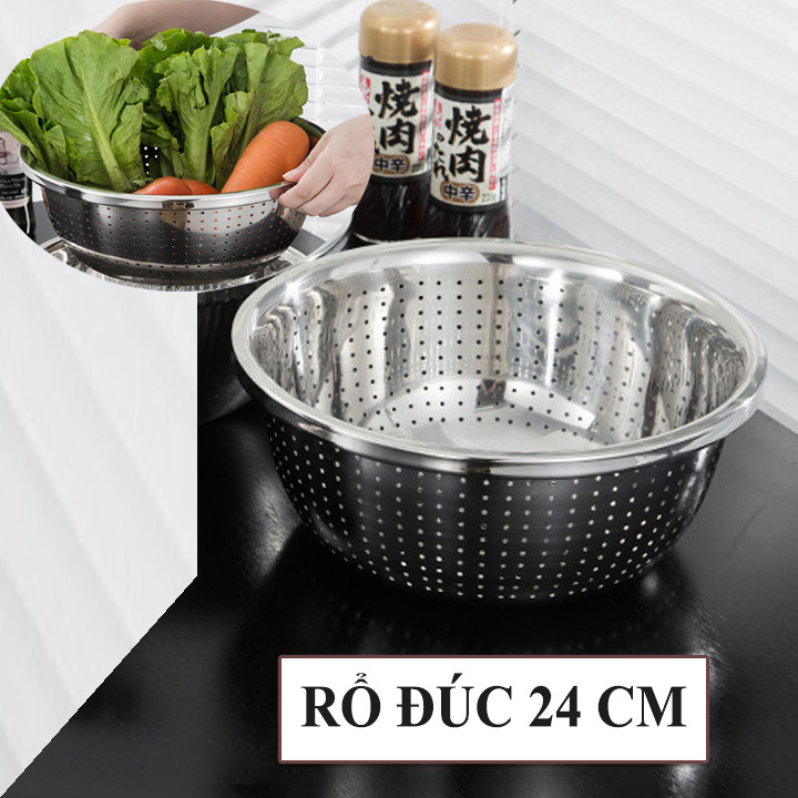 [Rổ đúc 24CM] Rổ đúc inox bền đẹp Rổ đựng hoa quả, đựng rau an toàn