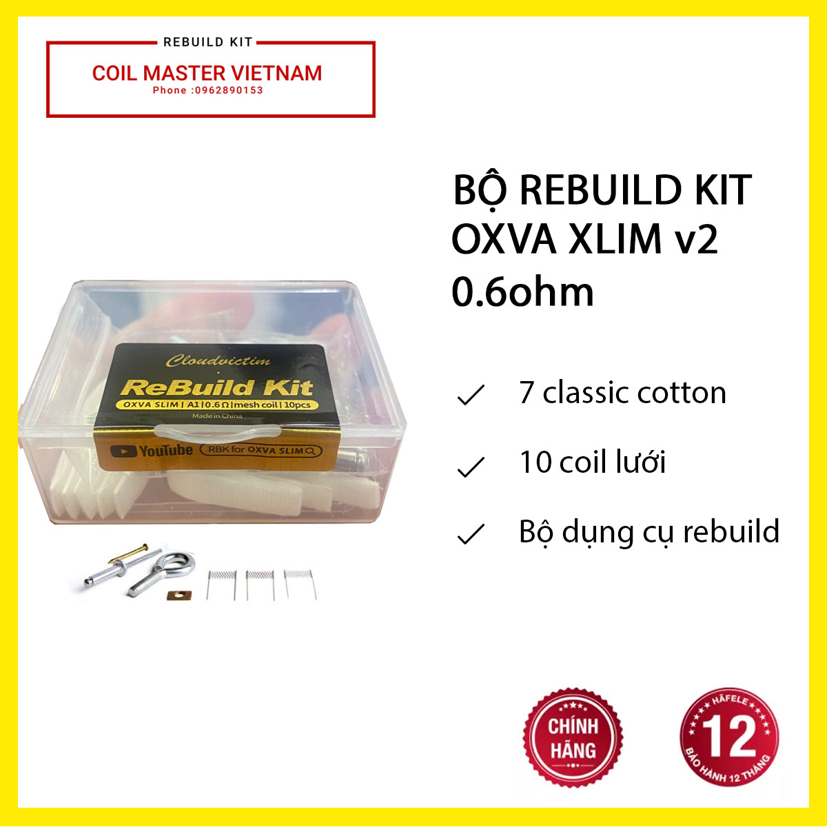 Bộ Rebuild Kit OXVA XLIM V2 0.6ohm Rebuild occ 0.6 cho OXVA XLIM