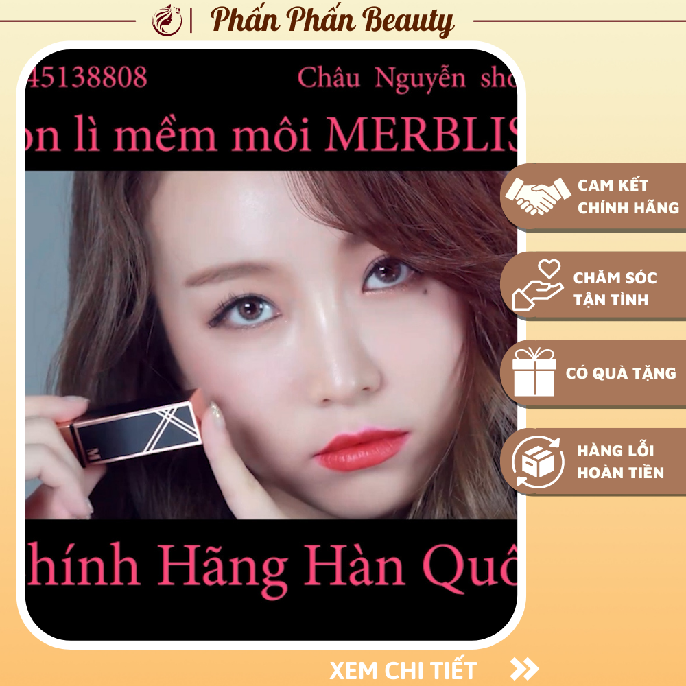 [SIÊU LÌ, KHÔNG CHÌ] son LÌ MỀM MÔI MERBLISS hàn quốc