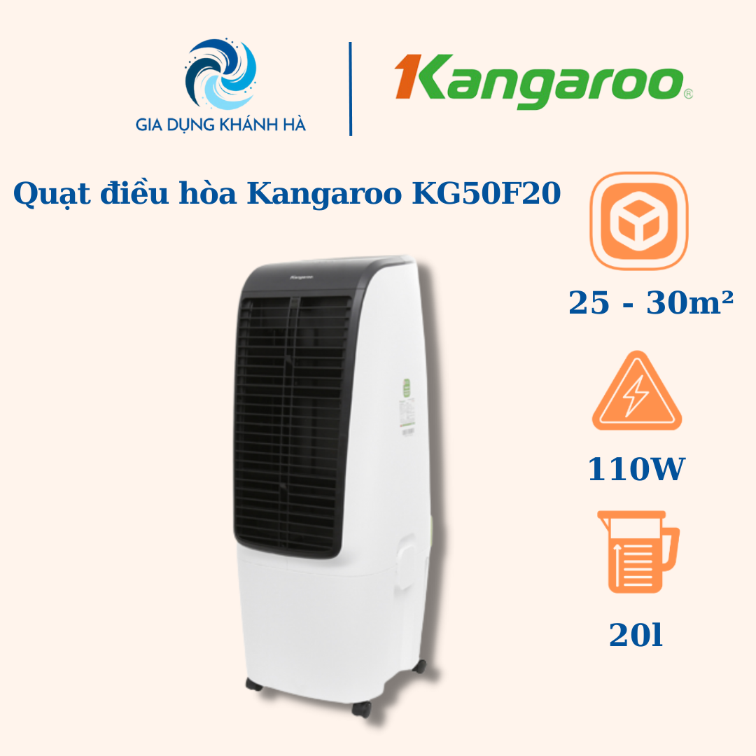 Quạt điều hòa Kangaroo KG50F20 110W , máy làm mát không khí thông mình , quạt điều hòa phòng ngủ Kangaroo - Hàng trưng bày , Bảo hành chính hãng 12 tháng