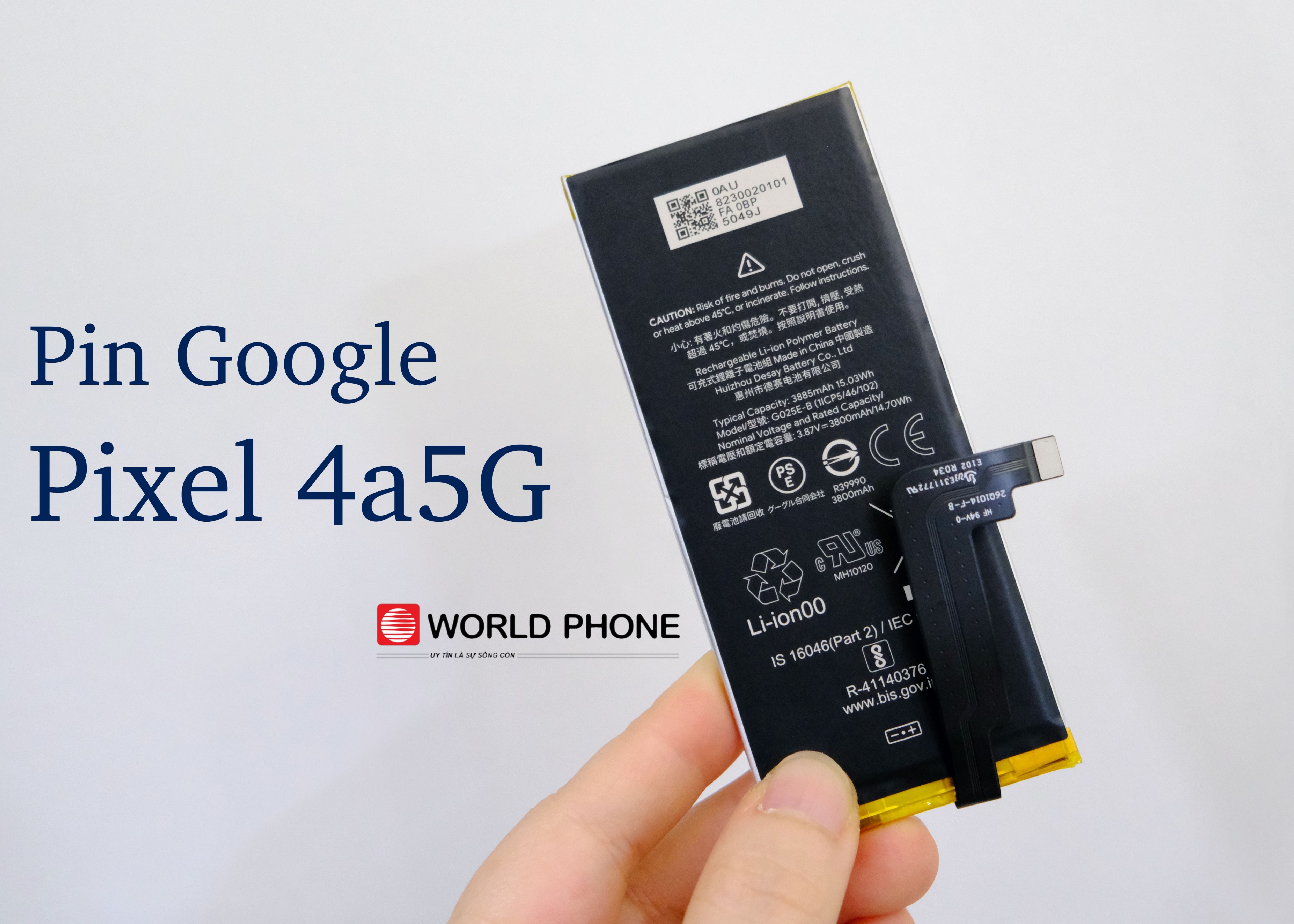Pin mới google pixel 4a 5g kèm keo dán lưng , thay pin google gg pixel 4a5g