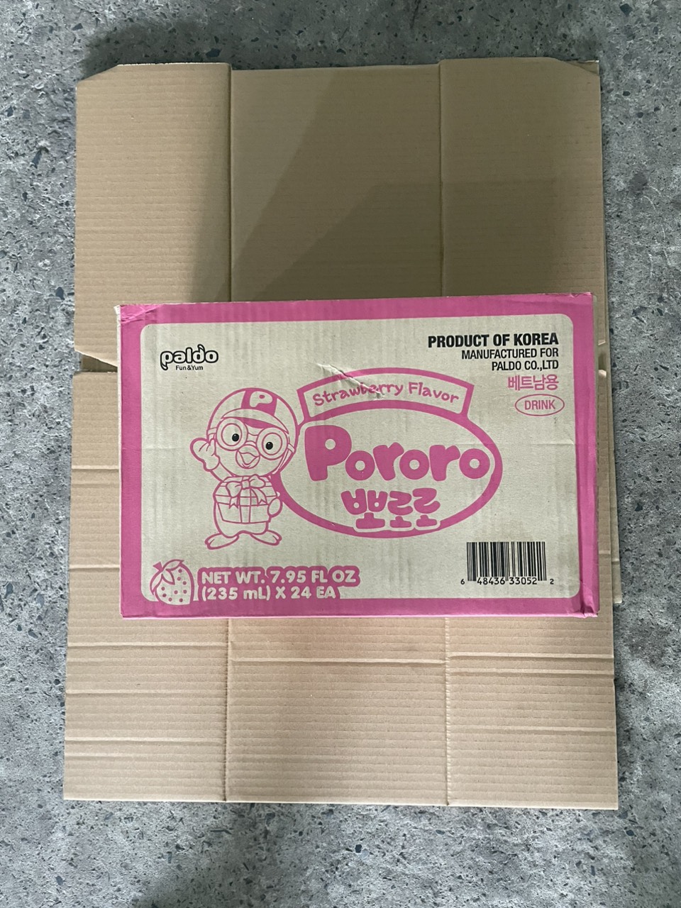 Nước uống PORORO 235ml, Thùng 24 chai