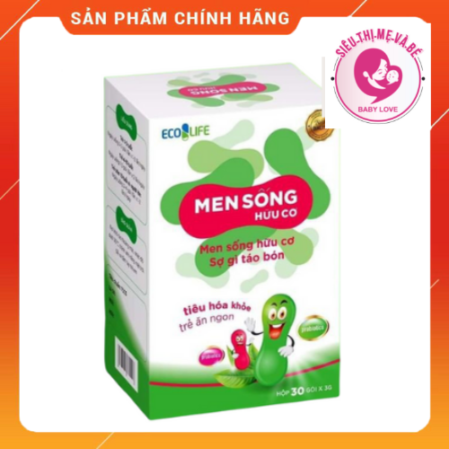 Men sống hữu cơ Ecolife dùng cho trẻ táo bón,tiêu chảy,rối loạn tiêu hóa,trẻ em không ăn chậm lớn hộp 30 gói
