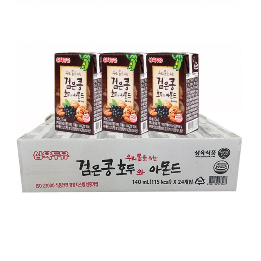 Sữa đậu đen óc chó hạnh nhân Sahmyook Foods thùng 24 hộp x 140ml