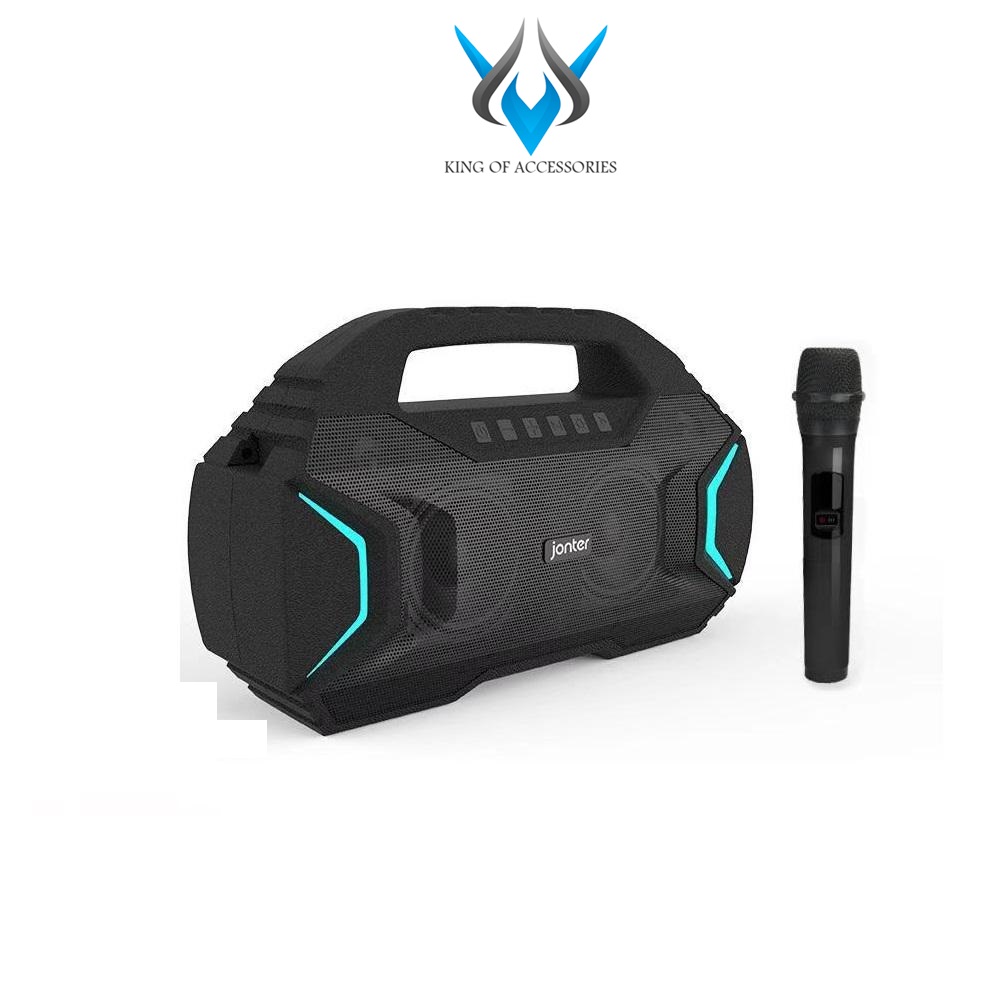 Loa Bluetooth Karaoke cao cấp Jonter M100 Chất âm cực hay, công suất 40W, pin 4000mAh sử dụng trong 12h + Tặng kèm micro không dây